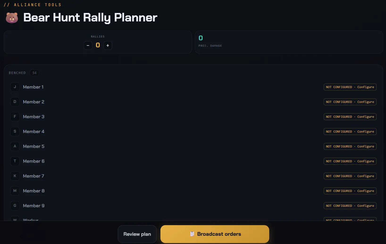 Bear Hunt Rally Planner